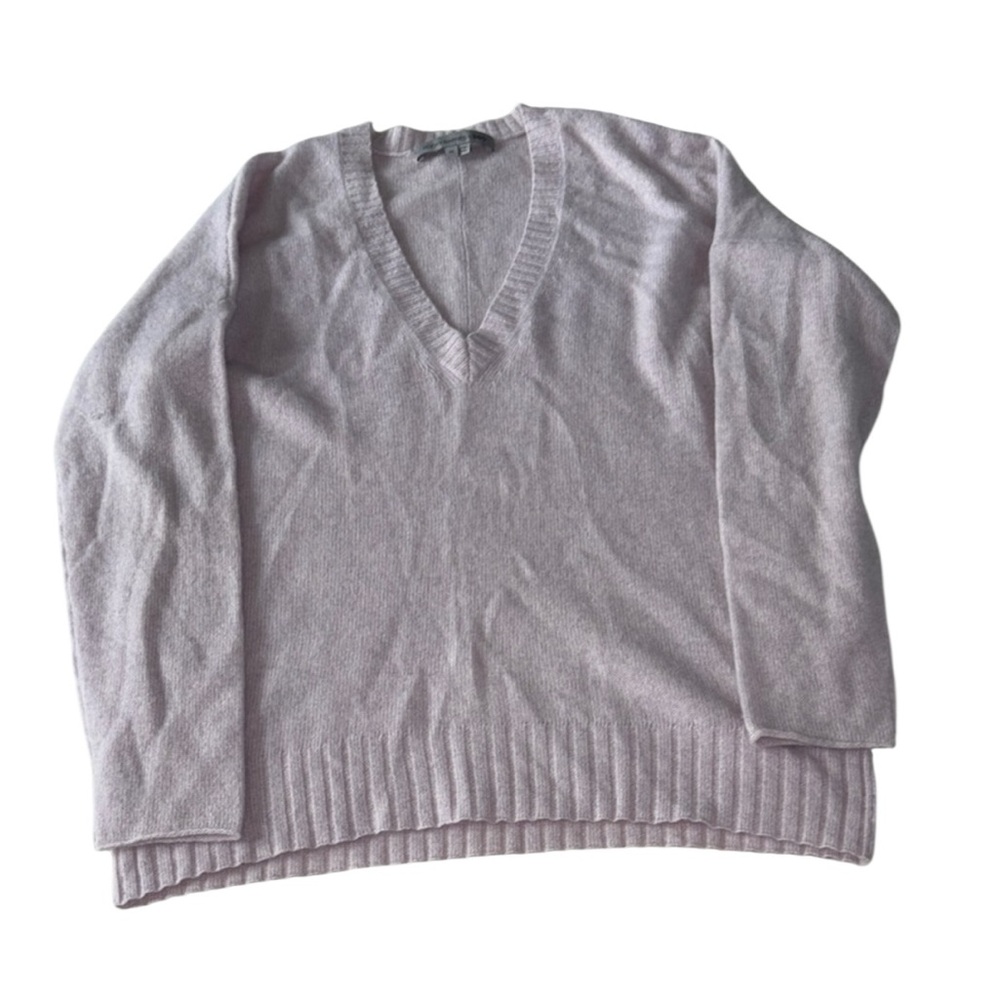 Rocky Barnes x 360 100% Cashmere Lavender V-Neck Women's Sweater Size Medium